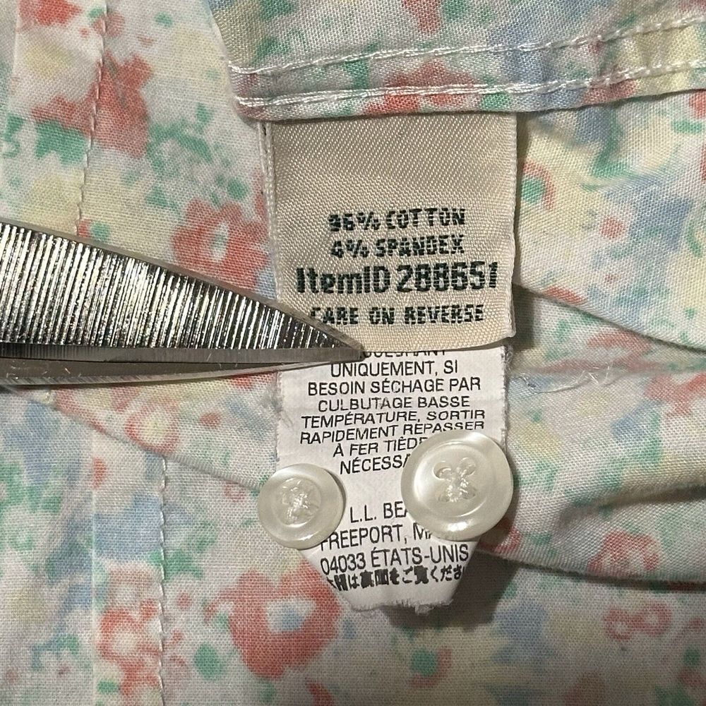 VTG L.L.Bean Shirt Woman's M Floral Cottagecore Print Y2K Retro Flowers 288651 - Picture 9 of 9